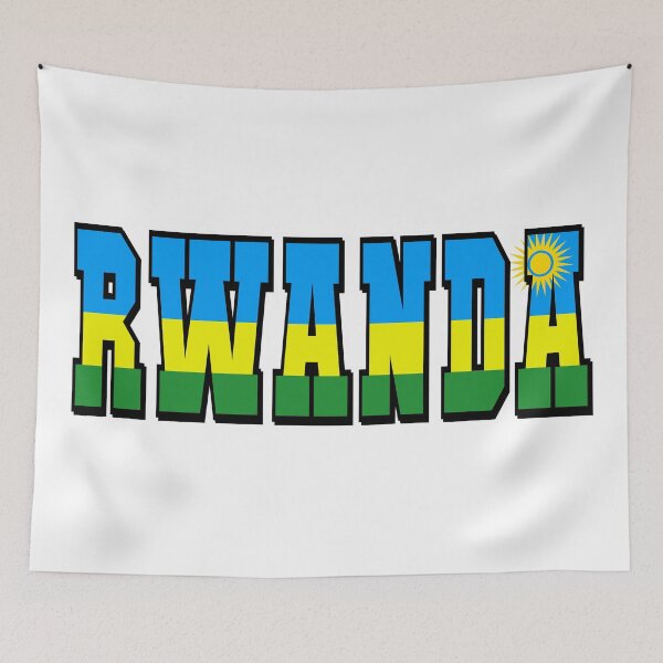 Item preview, Rwanda Country Flag Typography designed and sold by TravelWish.