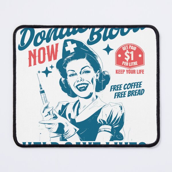 Item preview, Vampire Nurse Blood Bank Vintage Style Ad designed and sold by PintoCreatives.