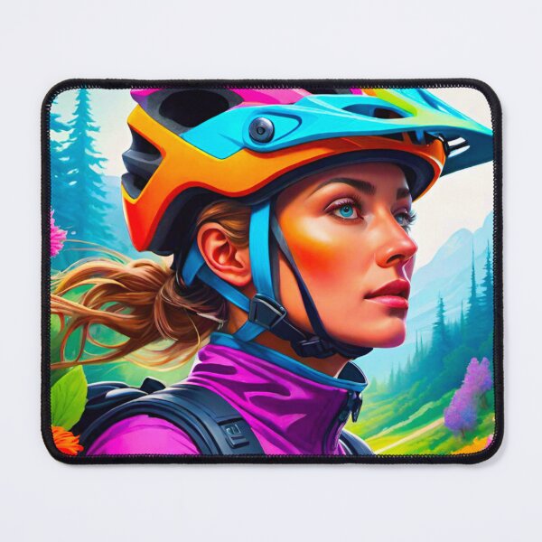 Item preview, Beautiful MTB Shredder Woman on Trails designed and sold by GrizzlyCollective.