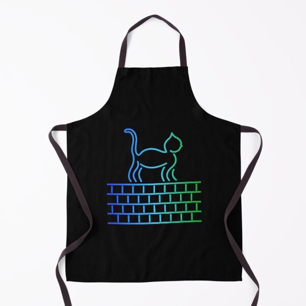 Item preview, Cat on wall - Blue/Green designed and sold by SquareKeyStudio.