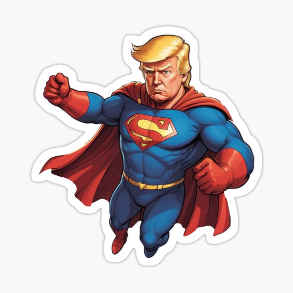 Vista previa del artículo con la obra «Trump Superhero», diseñado y vendido por Kitsunezennn.