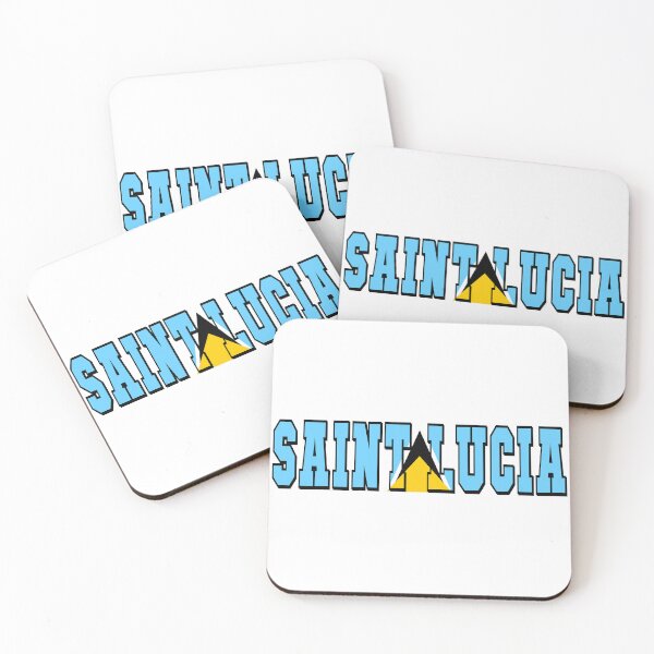 Item preview, Saint Lucia Country Flag Typography designed and sold by TravelWish.