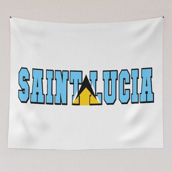 Item preview, Saint Lucia Country Flag Typography designed and sold by TravelWish.