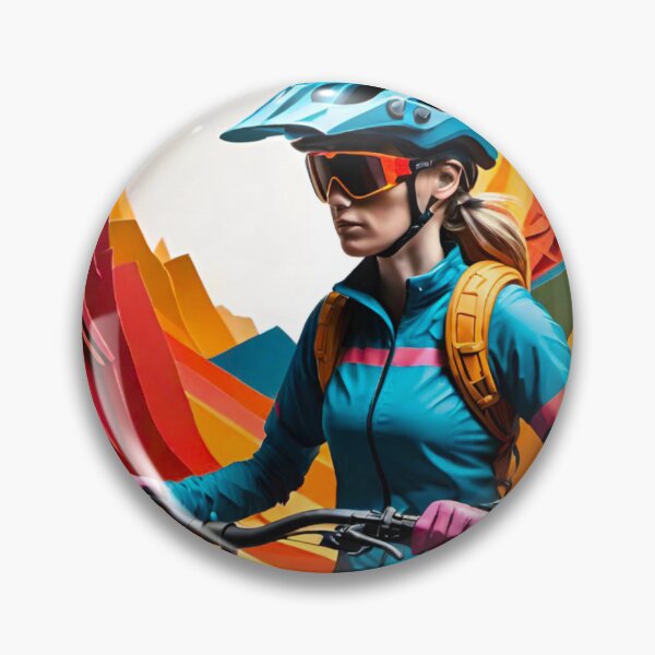 Item preview, Dominating Trails: Female MTB Racer designed and sold by GrizzlyCollective.