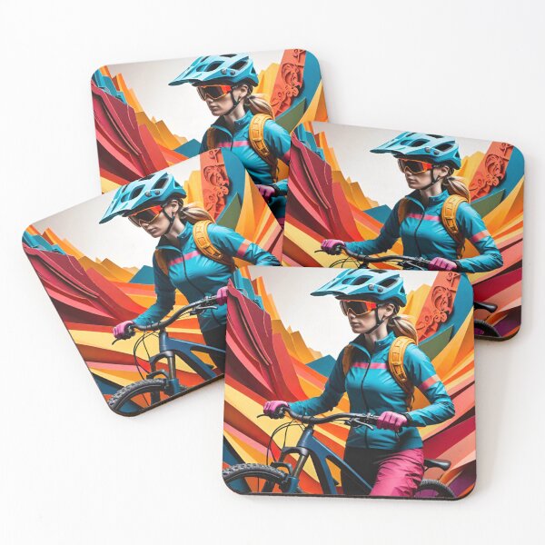 Item preview, Dominating Trails: Female MTB Racer designed and sold by GrizzlyCollective.