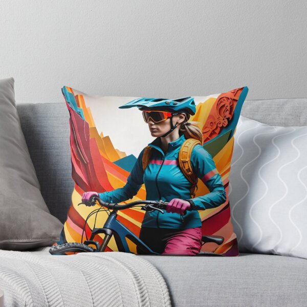 Item preview, Dominating Trails: Female MTB Racer designed and sold by GrizzlyCollective.