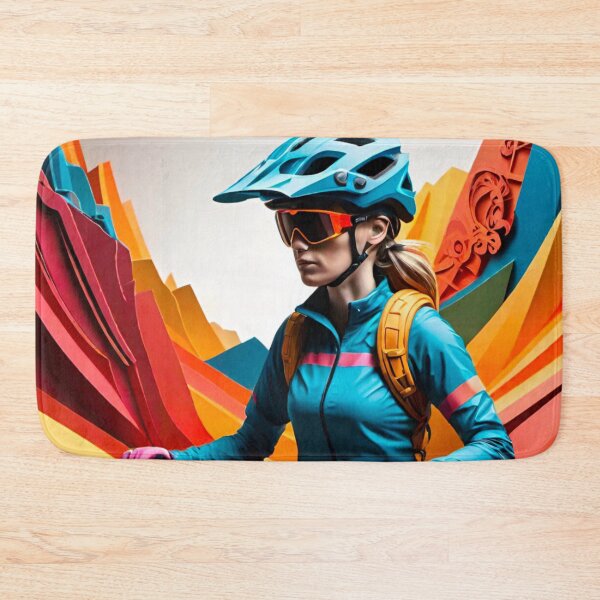 Item preview, Dominating Trails: Female MTB Racer designed and sold by GrizzlyCollective.