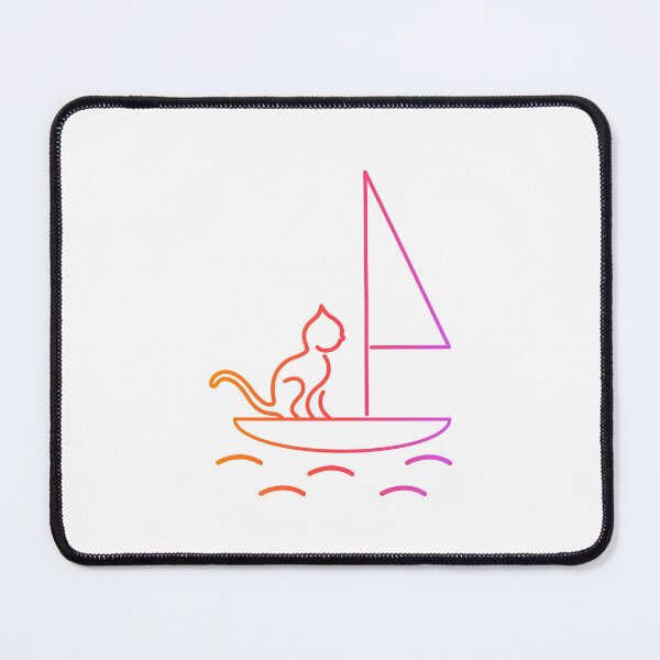 Item preview, Cat in Sailboat - Pink/Orange designed and sold by SquareKeyStudio.