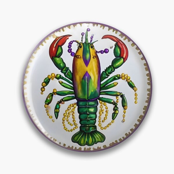 Item preview, Little Mardi Gras Crawdaddy Plate designed and sold by BougieSouthern.