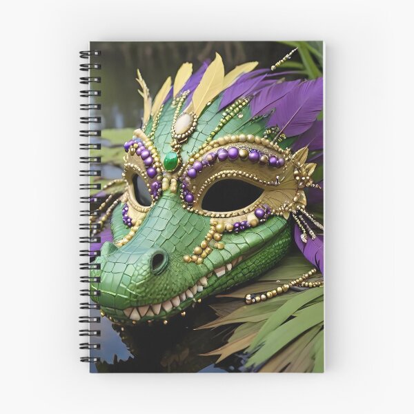 Item preview, Mardi Gras Gator with Mask, Beads and Feathers designed and sold by BougieSouthern.