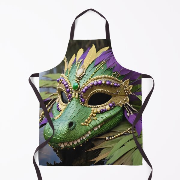 Item preview, Mardi Gras Gator with Mask, Beads and Feathers designed and sold by BougieSouthern.
