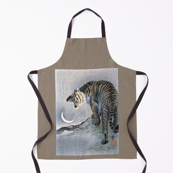 Item preview, Tiger Roaring With Crescent Moon, Japan, Ohara Koson designed and sold by RocketshipRetro.