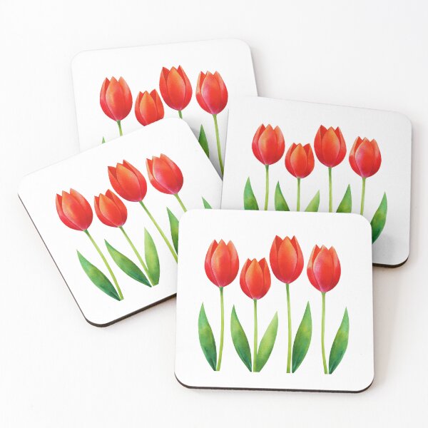 Item preview, "Vibrant Serenity: Red Tulips in a Standing Pose" designed and sold by JAMESAMORN.