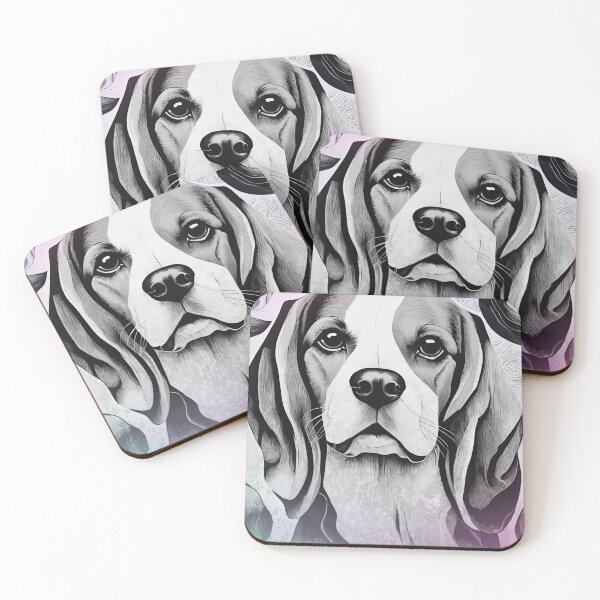 Item preview, Beagle black and white retro designed and sold by Abelievingheart.