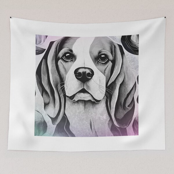 Item preview, Beagle black and white retro designed and sold by Abelievingheart.