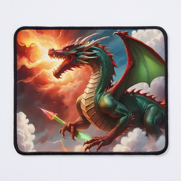 Item preview, Red and Green Fire Breathing Dragon in the Sky designed and sold by BougieSouthern.