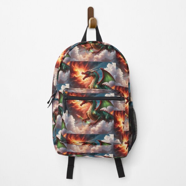 Item preview, Red and Green Fire Breathing Dragon in the Sky designed and sold by BougieSouthern.