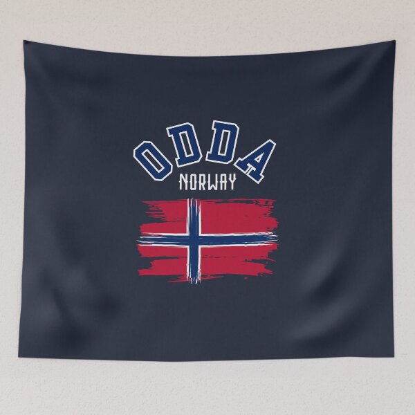 Item preview, Odda Norway Norwegian Flag Brushstroke designed and sold by jeshands.