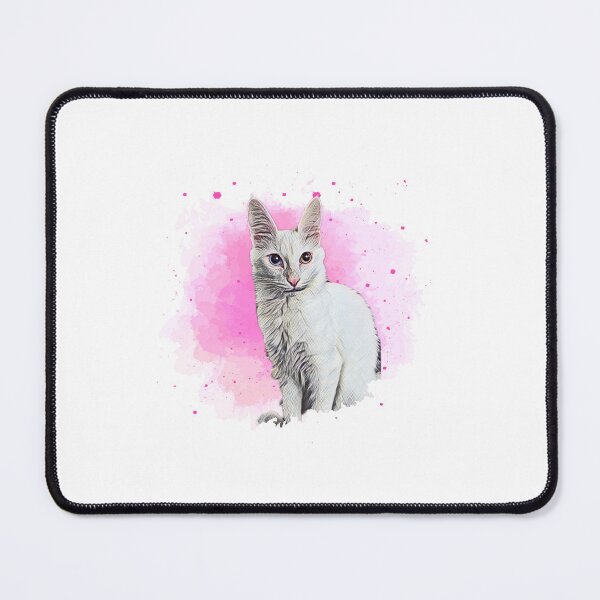 Item preview, Turkish Angorra Kitten in Pink Watercolor designed and sold by pvgirl93.