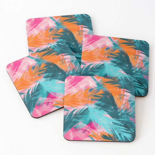 Item preview, Feather Texture Teal Orange and Pink designed and sold by nyasiabeier.