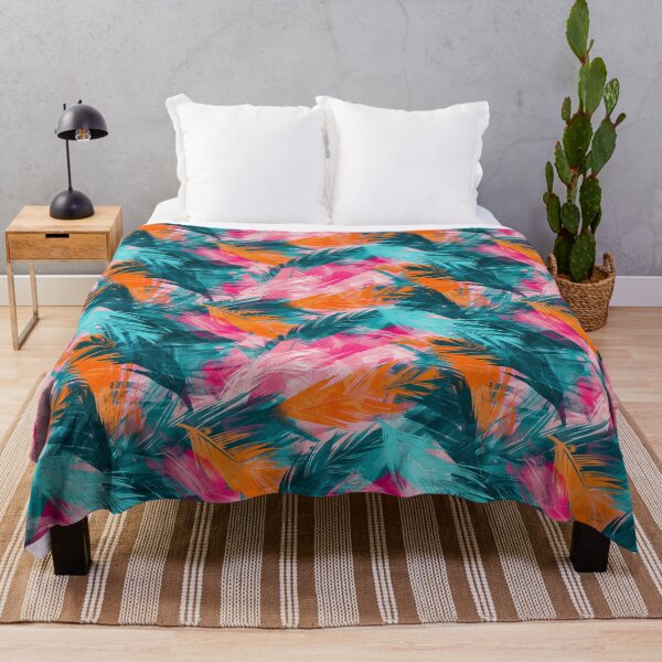 Item preview, Feather Texture Teal Orange and Pink designed and sold by nyasiabeier.