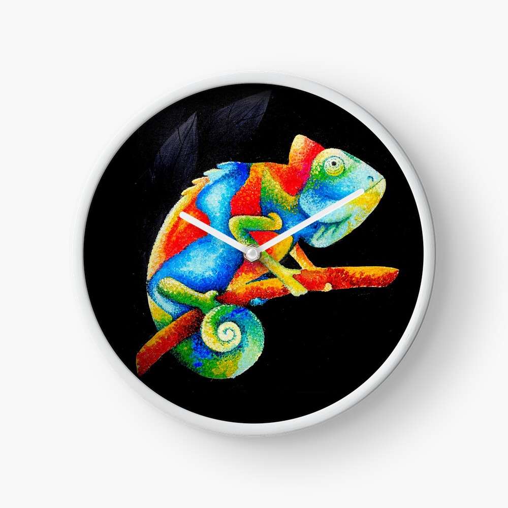 Smiling Chameleon Wall Clock