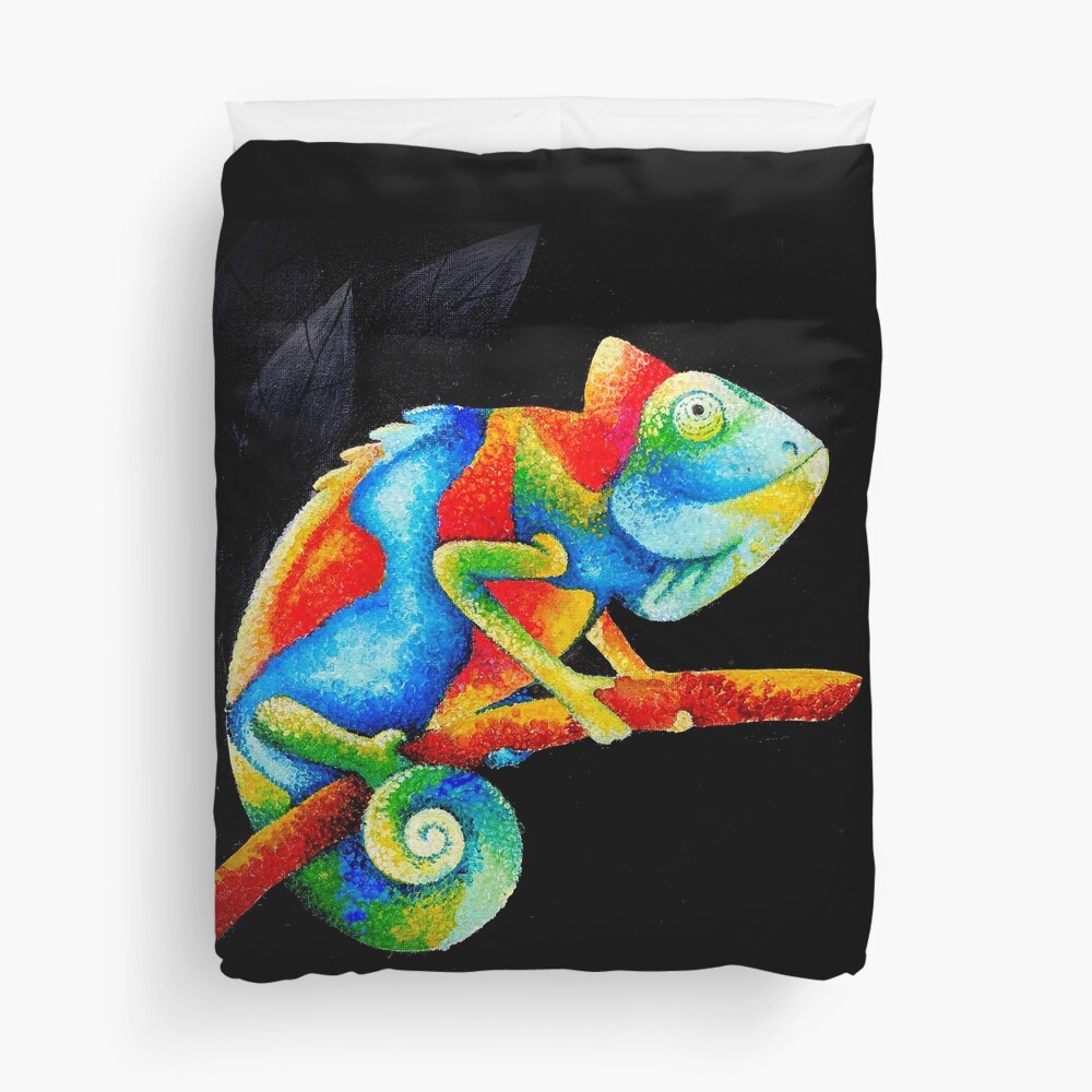 Smiling Chameleon Duvet Cover