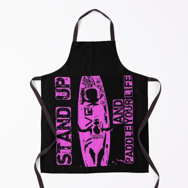 Item preview, Standup paddle girl with pink board in front of black background designed and sold by apanachii.