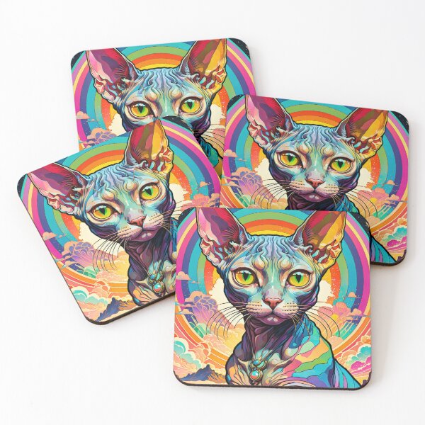 Artikelvorschau, Regenbogen-Sphinx-Katze entworfen und verkauft von JackrabbitPub.