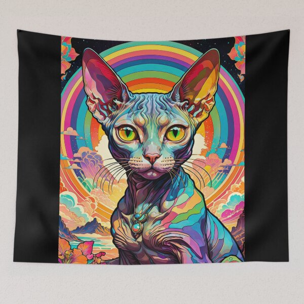 Artikelvorschau, Regenbogen-Sphinx-Katze entworfen und verkauft von JackrabbitPub.