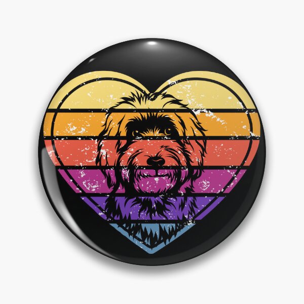 Artikelvorschau, Retro Sonnenuntergang süßes Doodle Liebesherz für alle Doodle Dog Fans entworfen und verkauft von Izzjack.