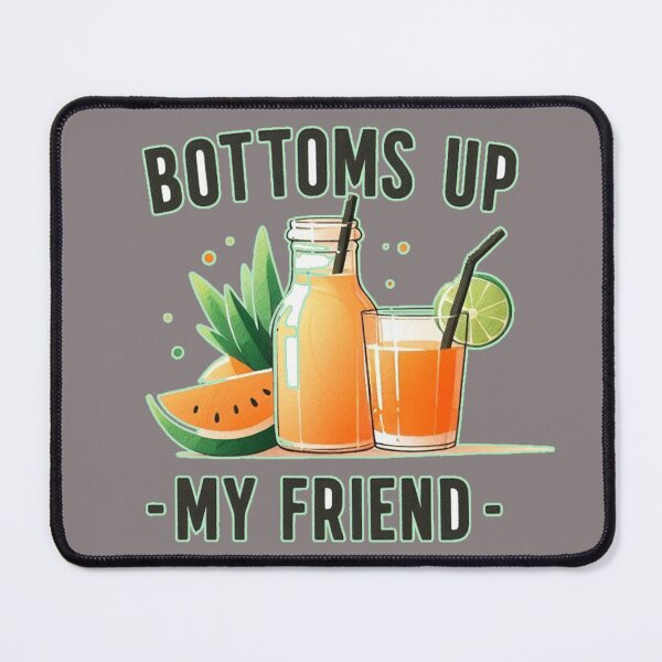 Item preview, Bottoms Up My Friend Funny Motto Watermelon Orange Juice Lime sliced Lime Straw designed and sold by Nanthanon.
