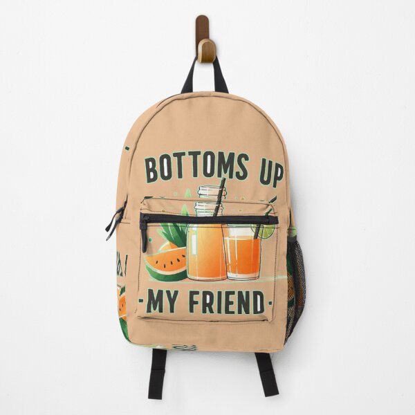 Item preview, Bottoms Up My Friend Funny Motto Watermelon Orange Juice Lime sliced Lime Straw designed and sold by Nanthanon.
