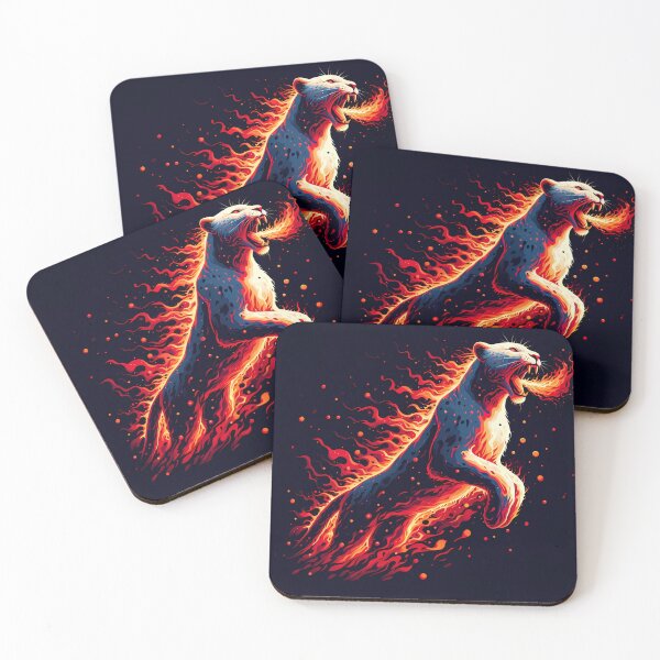 Item preview, Lava Fire Snow Leopard Breathing Fire, Ai Generated Art  designed and sold by ACC .