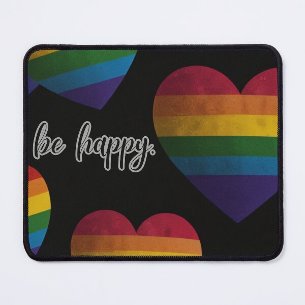 Artikelvorschau, Sei glücklich, Herzen, Regenbogen, Design entworfen und verkauft von WishLuckShop.