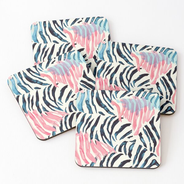 Item preview, Zebra Hide Black Blue Pink Stripes designed and sold by nyasiabeier.