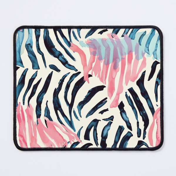 Item preview, Zebra Hide Black Blue Pink Stripes designed and sold by nyasiabeier.