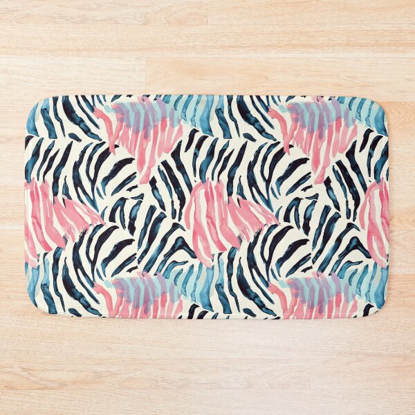 Item preview, Zebra Hide Black Blue Pink Stripes designed and sold by nyasiabeier.