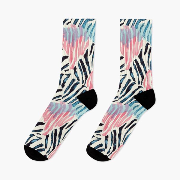Item preview, Zebra Hide Black Blue Pink Stripes designed and sold by nyasiabeier.