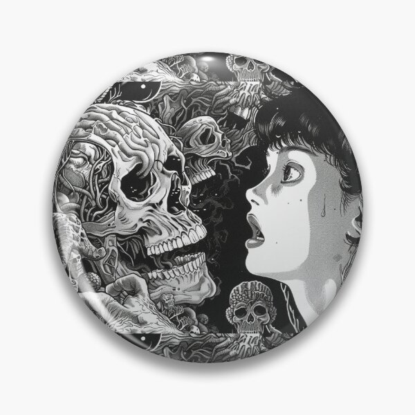 Item preview, kiss of death – black and white horror manga anime girl designed and sold by ForsakenFrames.