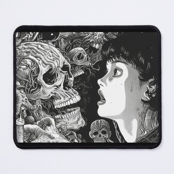 Item preview, kiss of death – black and white horror manga anime girl designed and sold by ForsakenFrames.