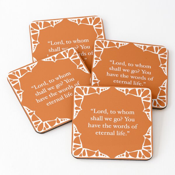 Item preview, (John 6:68) Elegant Spanish Tiles Inspired Bible Verse Art  designed and sold by Mayalight.