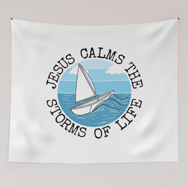 Item preview, Jesus Calms The Storms Of Life, Sailing Christian Sailor designed and sold by doodlerob.