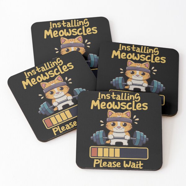 Item preview, Installing Meowscles Please Wait Cute Cat Gym designed and sold by Quirky Shirts.