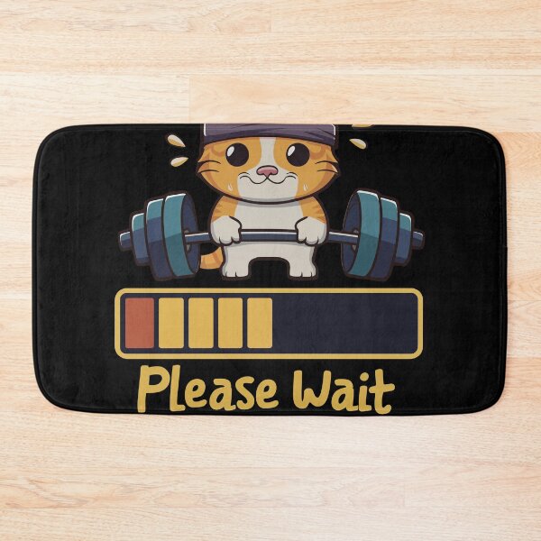 Item preview, Installing Meowscles Please Wait Cute Cat Gym designed and sold by Quirky Shirts.