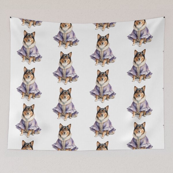 Item preview, Dreamy Watercolor Dog in Retro Outfit designed and sold by Victoria Riabov.