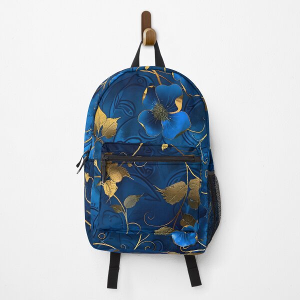 Item preview, Majestic Blue and Gold Floral Art designed and sold by mebraart.