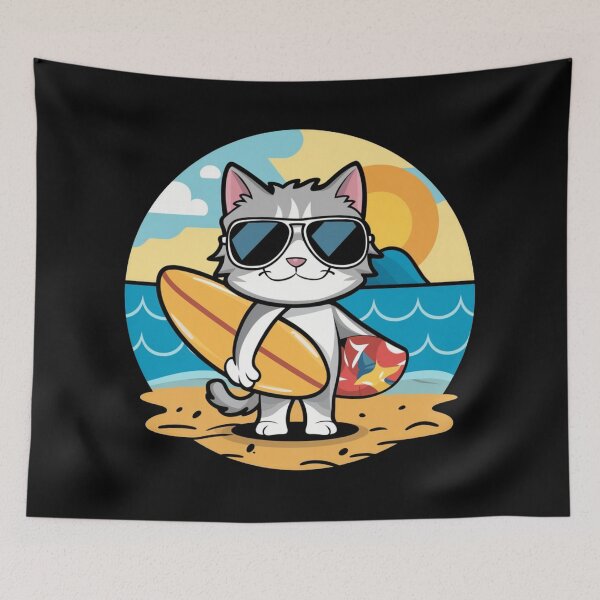 Item preview, Cool Cat Surfer designed and sold by MyNiceDesigns.