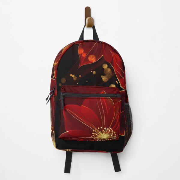 Item preview, Enchanting Red Flowers with Golden Accents designed and sold by mebraart.