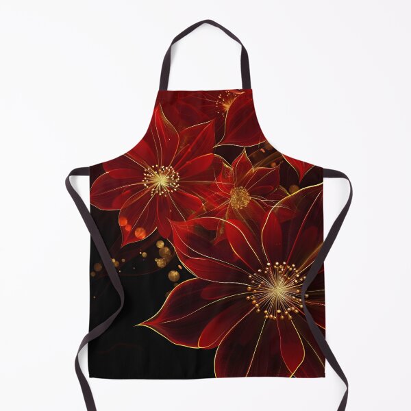 Item preview, Enchanting Red Flowers with Golden Accents designed and sold by mebraart.